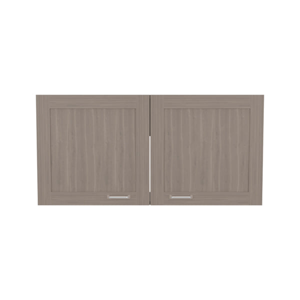 English Elm Utica Wall Cabinet with Mirrored Front and Clear Shelves for Modern Kitchen Organization and Durability Beige B092P309178