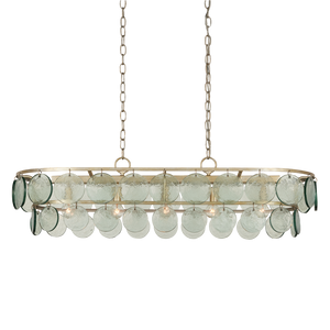 Settat Chandelier - Contemporary Silver Leaf Design with Recycled Glass Discs for Elegant Spaces