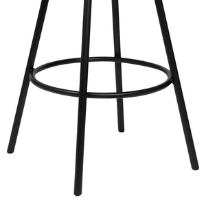 English Elm Dover Mid-century Counter Stool with Tall Back Swivel Seat and Faux Leather Cushion Black B2736P464873