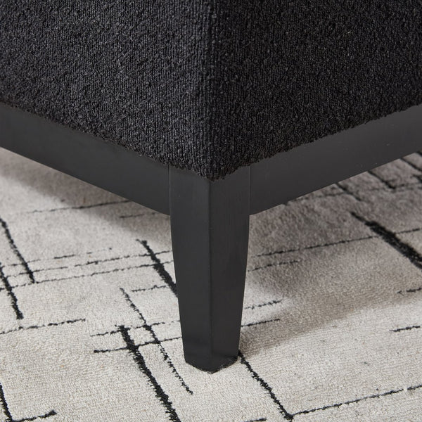 English Elm 33.86"W Upholstered Storage Ottoman With Reversible Lid – Versatile Coffee Table & Footrest In Black Boucle W3118P283466