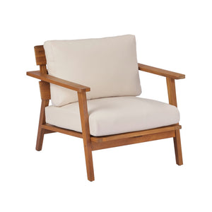 English Elm 29.5" Solid Acacia Outdoor Club Chair Mid-century Patio Armchair with Quick-dry Cushion N767P359940T