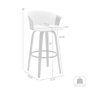 English Elm Diana Mid-century Swivel Barstool Walnut Frame Faux Leather Seat for Kitchen or Home Bar B2736P464833