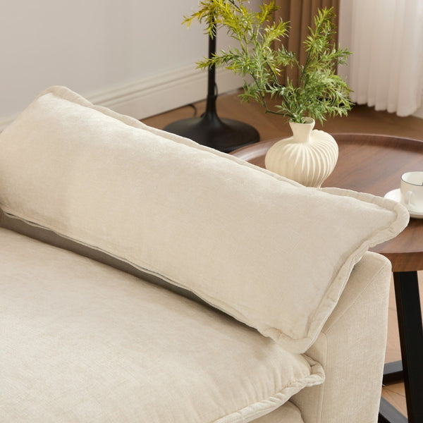 English Elm Wider Armrest 3-Seater Modular Sofa, Breathable Beige Chenille, Ergonomic Comfort For Any Space W1143S00041-GIGA