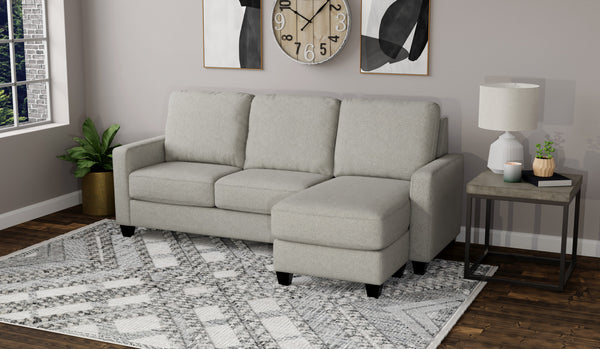English Elm Wallace & Bay - Gray Reconfigurable Sectional - Pebble Gray Fabric Modular Sofa, Easy-Care Contemporary Comfort B361P384402