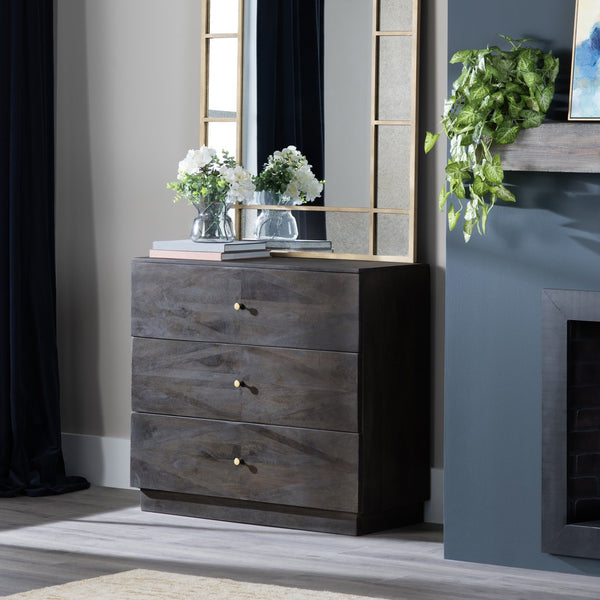 Crestview Collection Rustic Mango Wood Cabinet - Stylish Living Room Furniture With Brass Hardware & Elegant Design Brown Solid Wood Cvfnr9236