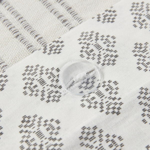 English Elm Full/Queen Kara Cotton Jacquard Duvet Cover Set – OEKO-TEX, button closure, ties, global striped & diamond design Ivory 11.81 L x 9.84 W x 5.51 H B03596505