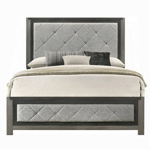 English Elm Modern Twin-Over-Full Bunk Bed with Angled Ladder, Solid Hardwood Frame and Patented Lock Joint Gray 82 L x 36 W x 8 H B2741S00705