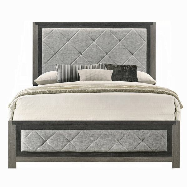 English Elm Modern Twin-Over-Full Bunk Bed with Angled Ladder, Solid Hardwood Frame and Patented Lock Joint Gray 82 L x 36 W x 8 H B2741S00705