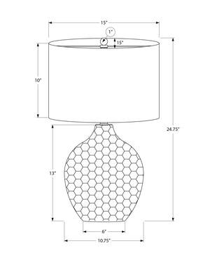 English Elm Lighting, Textured Gourd-Shaped Table Lamp With Black Shade, Brown Resin, 3-Way Switch, Modern Style B2710P220073