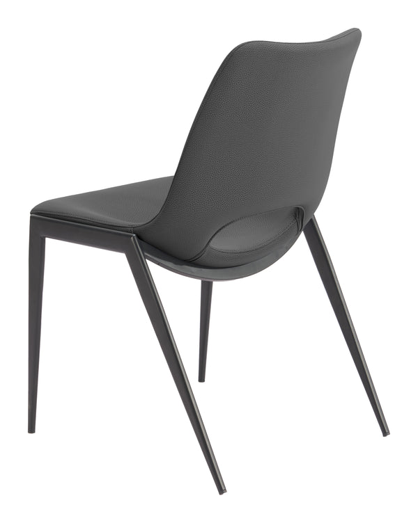 Zuo Modern Desi Armless Dining Chair Set Of 2 - Elevate Your Space With Modern Comfort And Timeless Style Black 100% Polyurethane,Plywood,Steel 110826-zuo-modern