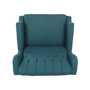 English Elm Christopher Knight Home® - Push Back Recliner Chair with Nailhead Trim and Tufted Wingback, Oversized Pushback Lounge Comfort Teal 64257.00T
