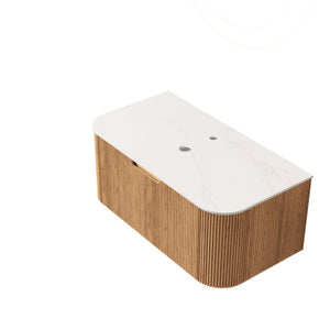 English Elm Nyah Wall Mounted Bathroom Vanity Cabinet with Led Lighting and Soft Close Drawer W2615P345284