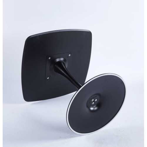 English Elm 24 Inch Black Square Tulip Table for 2-4, Mid-Century Modern Small Dining Table with Sturdy Pedestal Base for Kitchen, Apartment, Cafe W3766P370576