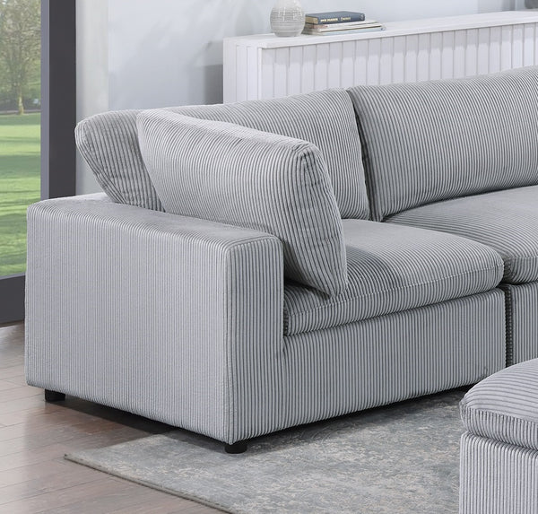 English Elm Dark Gray 6-Piece Modular Sectional Set – Plush Corduroy Couch For Cozy Living Rooms & Versatile Layouts B011S01335