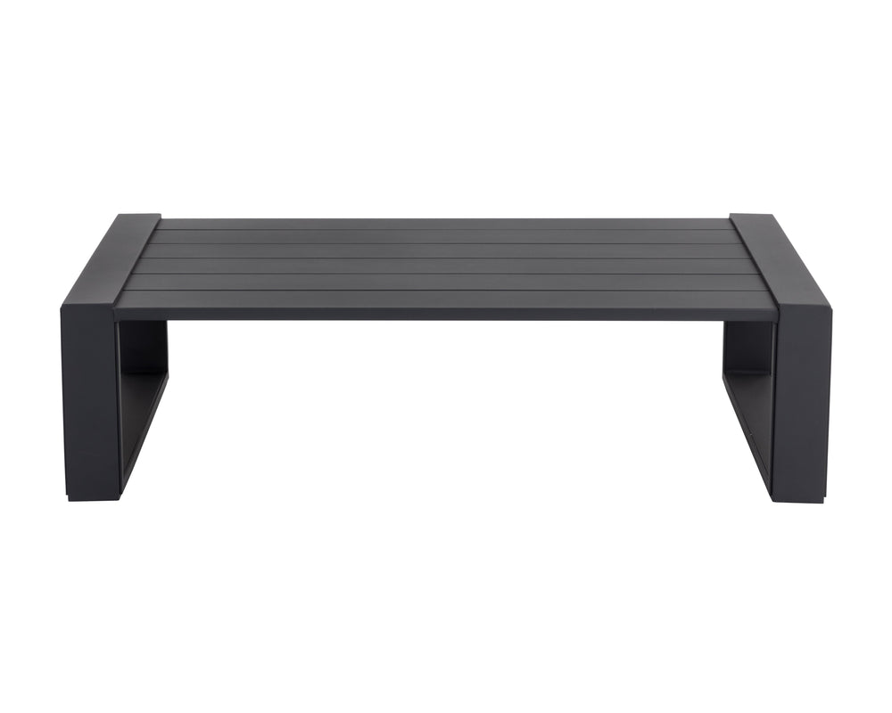Sunpan Grado Coffee Table – Modern Outdoor Design with Durable Powder Coated Aluminum for All Elements