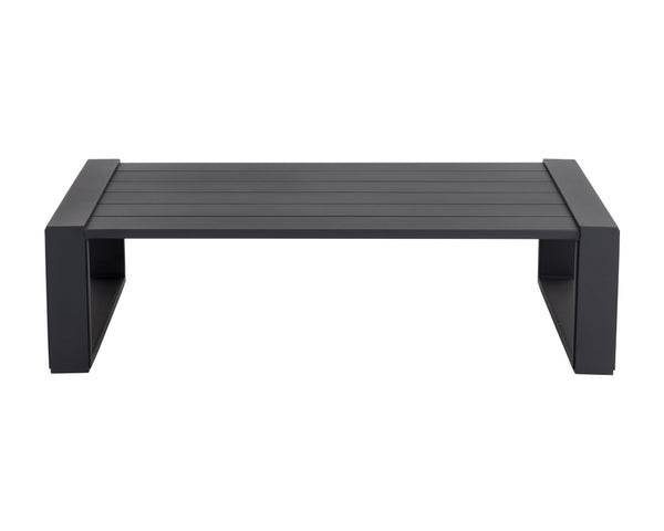 Sunpan Grado Coffee Table – Modern Outdoor Design with Durable Powder Coated Aluminum for All Elements