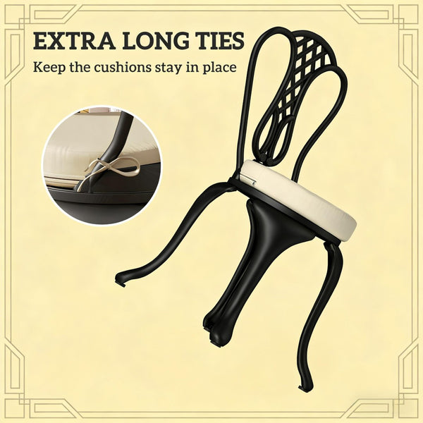 English Elm Soft Round Dining Chair Cushions Set of 4 with Washable Covers and Foam Padding Cream White T3971P443064