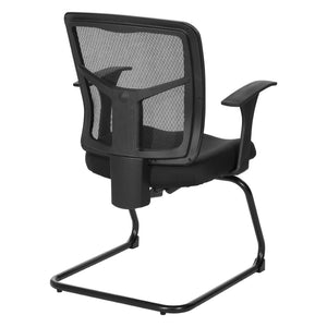 OSP Home Furnishings Progrid Mesh Back Visitor Chair with Lumbar Support and Sled Base for Modern Offices 9093B-30