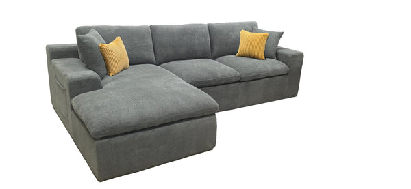 English Elm Coffee-bean Curved Sectional Sofa Sculptural Pod Cushions for Modern Living Rooms B2748S00063
