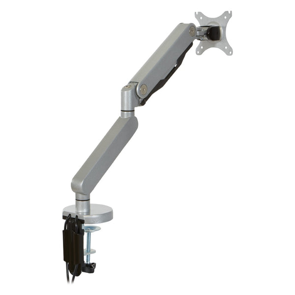 OSP Home Furnishings Single Monitor Arm with Gas Lift and Full Articulation for Ergonomic Desk Setup Silver A2MAS1730-SV