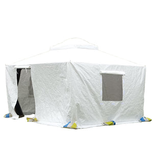 English Elm 12'x12' Gazebo Cover for Hardtop Gazebos - All-Season Waterproof Enclosure with Zippered Door, Mesh Windows, Windproof Anchors W1859P226063