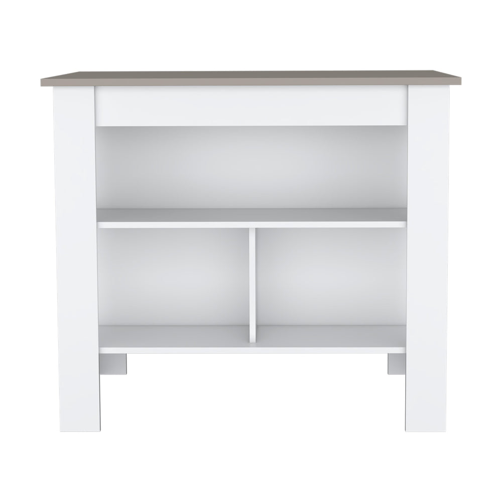 English Elm Cortes Kitchen Island With 2-Tier Design, Spacious 40" Worktop & Reversible Shelving For Versatility B200P235840