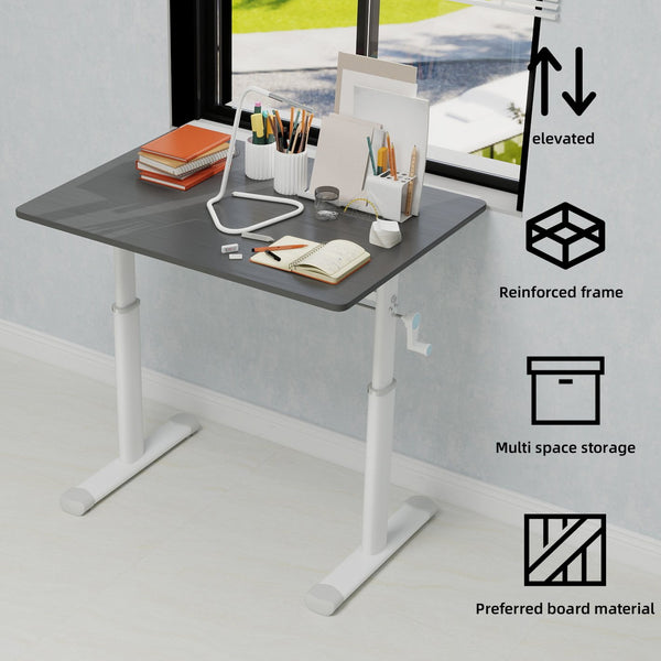 English Elm Adjustable Study Desk For All Ages – Ergonomic Height-Adjustable, Compact Design For Home & Office W1935P338357