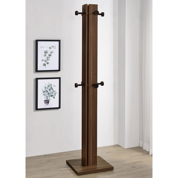 English Elm Rawlins Walnut Engineered Wood Coat Rack - Mid-Century Rustic Wall Organizer with 8 Black Hook Caps (72") B062P375524