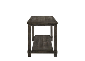 English Elm Weathered Grey Counter Height Table With Rustic Charm & Convenient Bottom Shelf For Dining Spaces B062P209314-GIGA