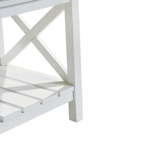 English Elm Bar cabinet Mid-Century Farmhouse Console Table with Wine Rack, Drawer, Shelf & 200lb Capacity White Oak W3417P316958