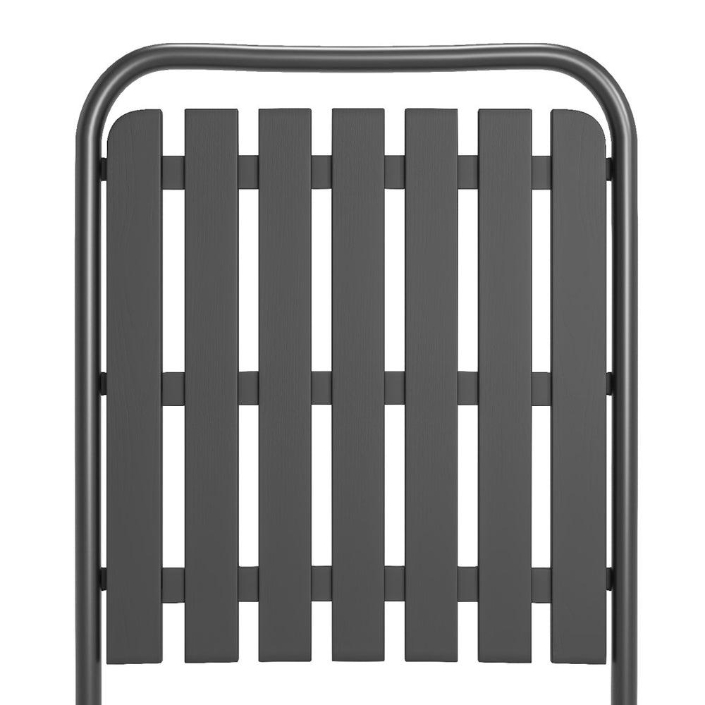 English Elm Brown Folding Patio Chair Set of 2 Wpc Slat Steel Frame Outdoor Seating 350lb W3979P392931