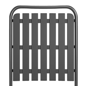 English Elm Brown Folding Patio Chair Set of 2 Wpc Slat Steel Frame Outdoor Seating 350lb W3979P392931