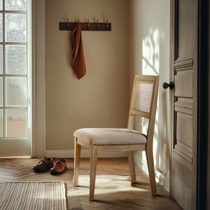 JLA Home INK+IVY - Rattan Handwoven Split-Back Dining Chairs Set of 2 — Reclaimed Wood Frame, Padded Seats, Coastal Style II108-0364