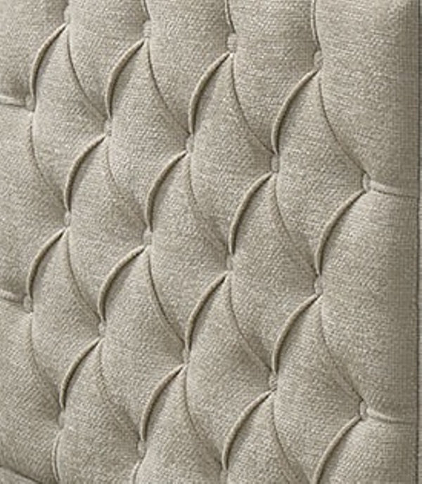 English Elm Transitional Twin Daybed with Diamond Tufted Back and Wood Trim, Versatile Seating & Sleeping Solution Beige 44 L x 39 W x 9 H B2741S00664