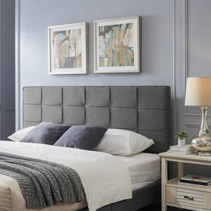 English Elm Christopher Knight Home® - King Linen Upholstered Headboard with Tufted Waffle Stitch, Piped Edges & Adjustable Height, 81" Charcoal grey 66869.00CHARGRY