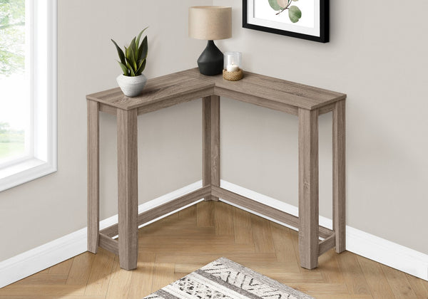 English Elm Accent Corner Console Table with Two-Tier Storage for Entryway, Hallway, Living Room, Modern Craftsmanship taupe 39 L x 15 W x 6 H B2710P219391