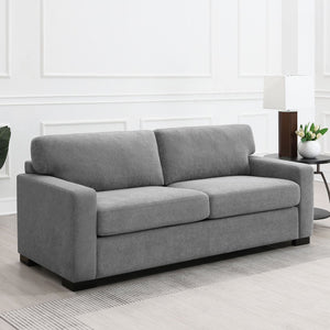 English Elm Vicente Light Gray Upholstered Sofa Sleeper with Queen Mattress — Track-Arm, Solid Wood Frame Comfort B062P375535