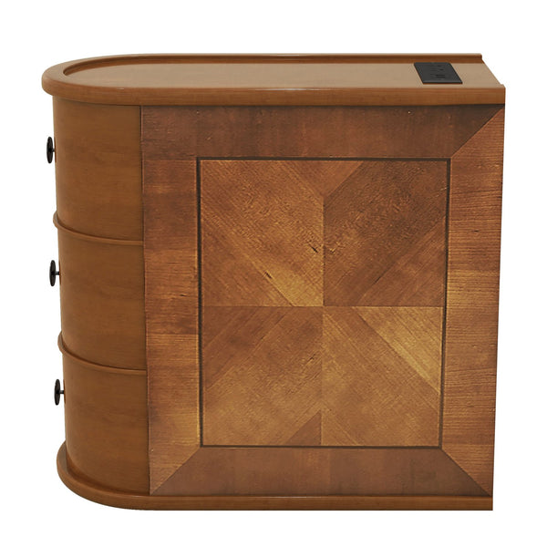 English Elm End Table With Charging Station – Stylish Sofa Side Table With Storage Drawers, Fully Assembled! W2593P289145