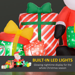 English Elm Outsunny 4.4' Inflatable Santa Claus With Colorful Gift Boxes & Led Lights For Festive Outdoor Display W2225P249956-GIGA