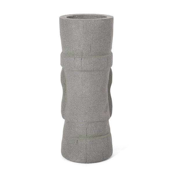 English Elm Christopher Knight Home® - FLOWER Stone Gray Magnesium Oxide Urn Planter 27.5"x12.5" Handmade Indoor/Outdoor Decor, No Assembly 70874.00STNGRY