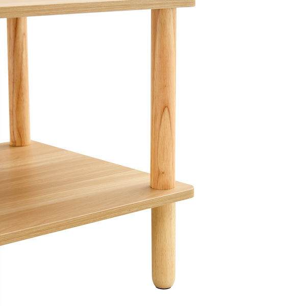 English Elm Modern 2-Tier Coffee Table With Open Storage Shelf, Durable Rubberwood Legs For Stylish Living Spaces W2984P228393