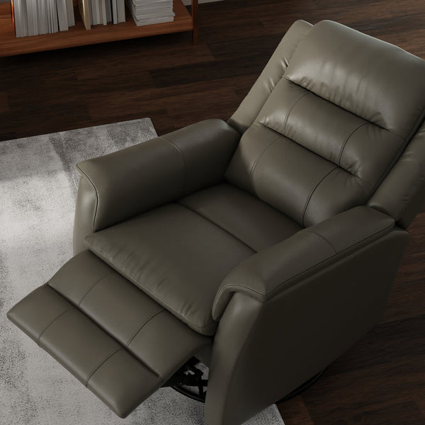 English Elm Global Swivel Glider Recliner In Madras Gray - Luxurious Comfort, Smooth Motion & Durable Design B339P333954