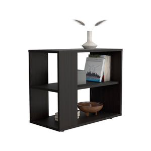 English Elm Rio Verde modern melamine side table with open shelf storage, compact accent piece for small spaces Wenge 29.1 L x 16.9 W x 4.3 H B128P263720
