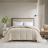 Madison Park Winfield Casual 300 Thread Count Cotton Shell Luxury Down Alternative Comforter MP10-8363 Tan