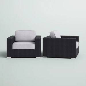 English Elm Fully Assembled Patio Chair Set With Plush Cushions – Modern, Weather-Resistant Comfort For Outdoors B120S00014