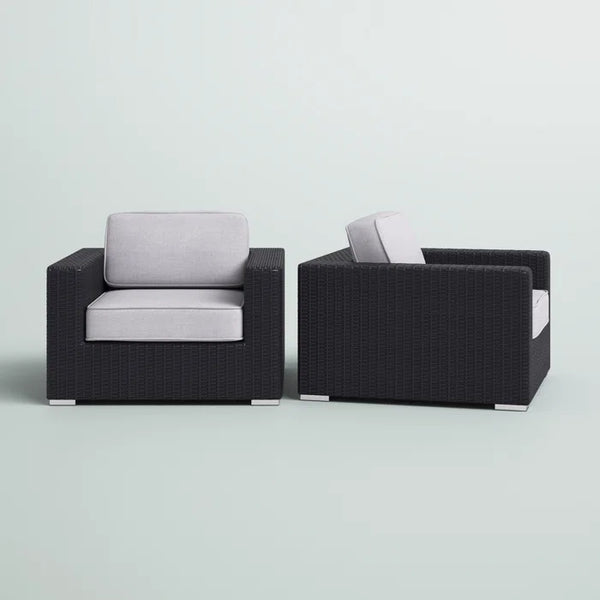 English Elm Fully Assembled Patio Chair Set With Plush Cushions – Modern, Weather-Resistant Comfort For Outdoors B120S00014