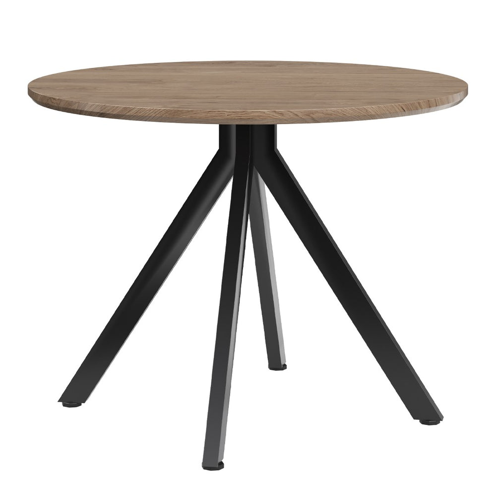English Elm Dining Table Round Wood Top X Base Mid Century Modern Style Seats Four Compact T3623P411649