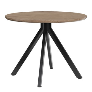 English Elm Dining Table Round Wood Top X Base Mid Century Modern Style Seats Four Compact T3623P411649