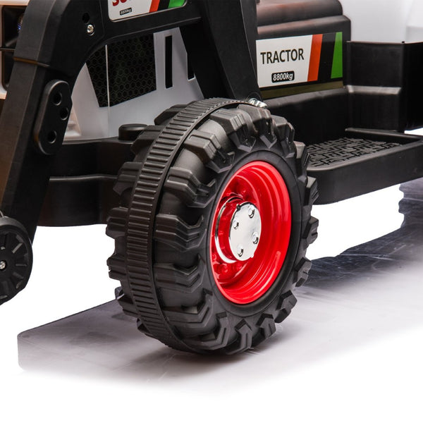English Elm 24v Kids Electric Ride on Construction Tractor Swivel Seat Remote Control Toy W1578P294833