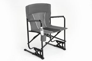 English Elm Outdoor Freestyle Rocker Camping Chair with Spring-Action Shock Absorbers, Eazy-Fold Setup, Mesh Backrest and Cup Holder for Comfort and Durability Gray W640P224429